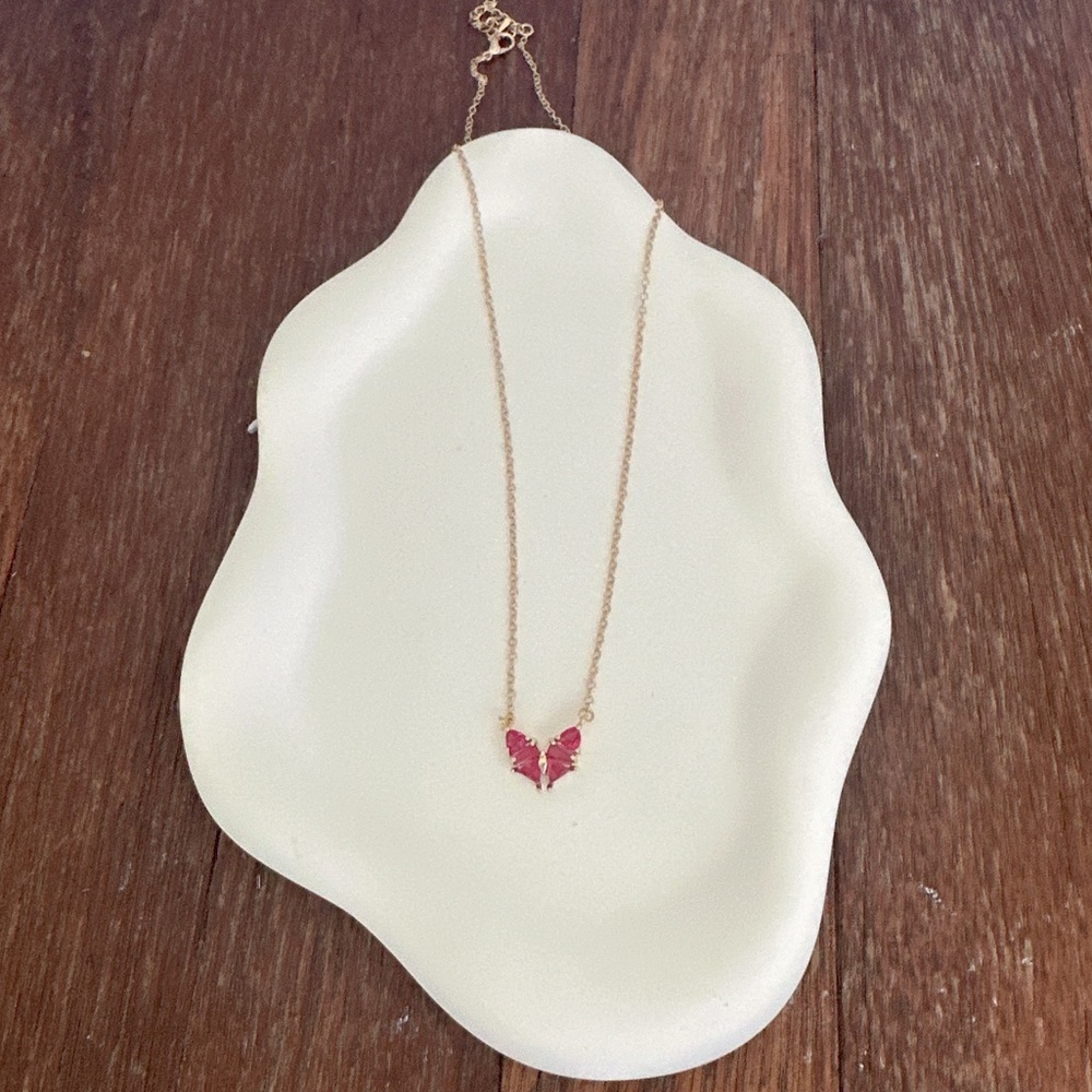 18K Gold Plated Butterfly Pendant Necklace – Sparkling Cubic Zirconia